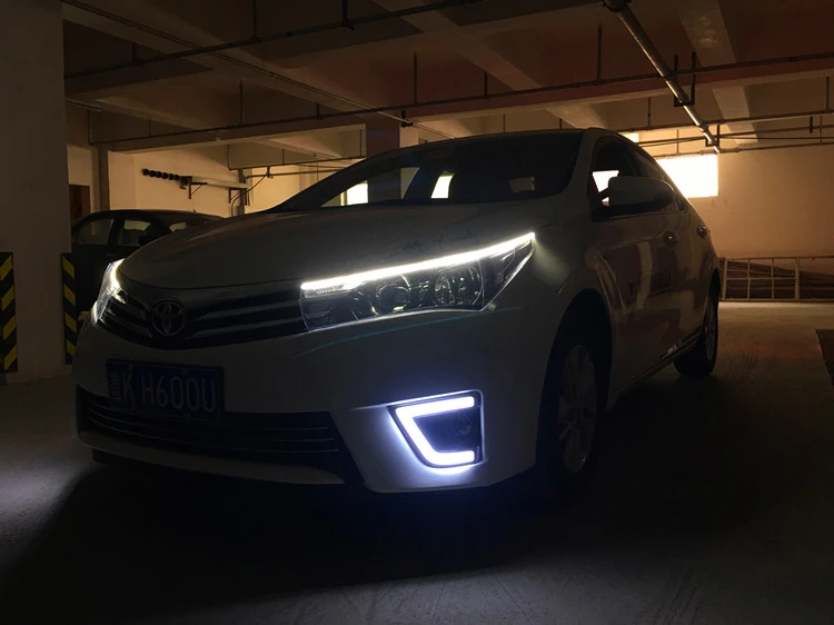 Светильник для бровей светодиодный DRL для Toyota Corolla Altis Eye brow светильник светодиодный внешний фонарь сигнальные аксессуары для парковки