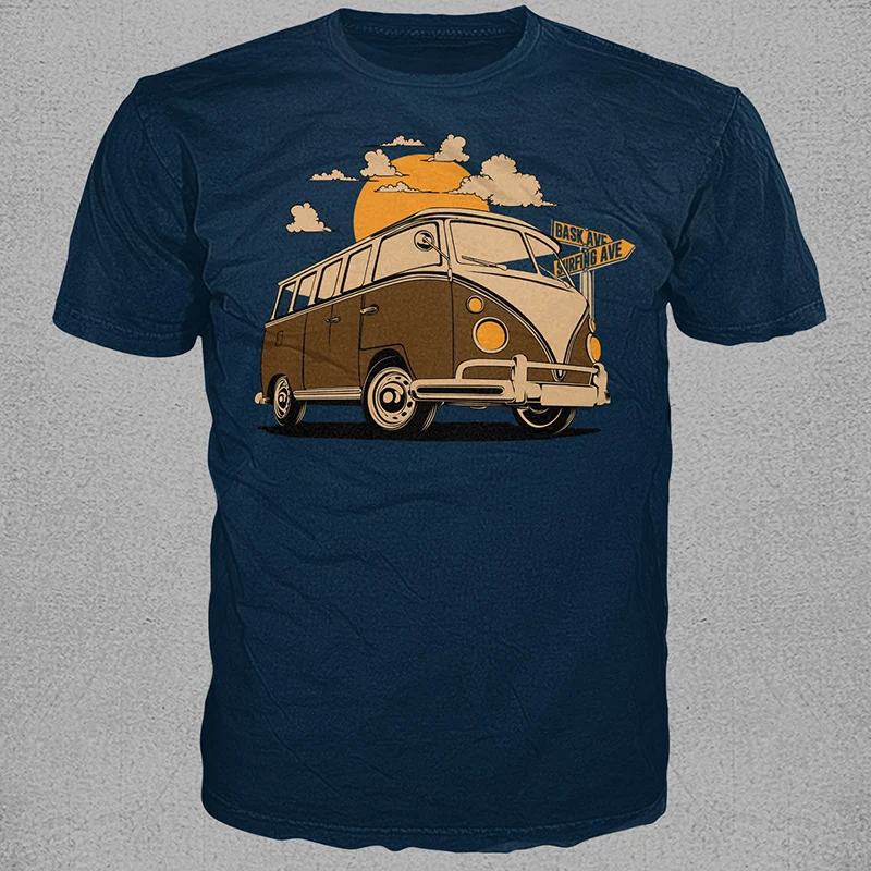 

The Bus Spring Custom t shirts Hot men's fun casual print T-shirt