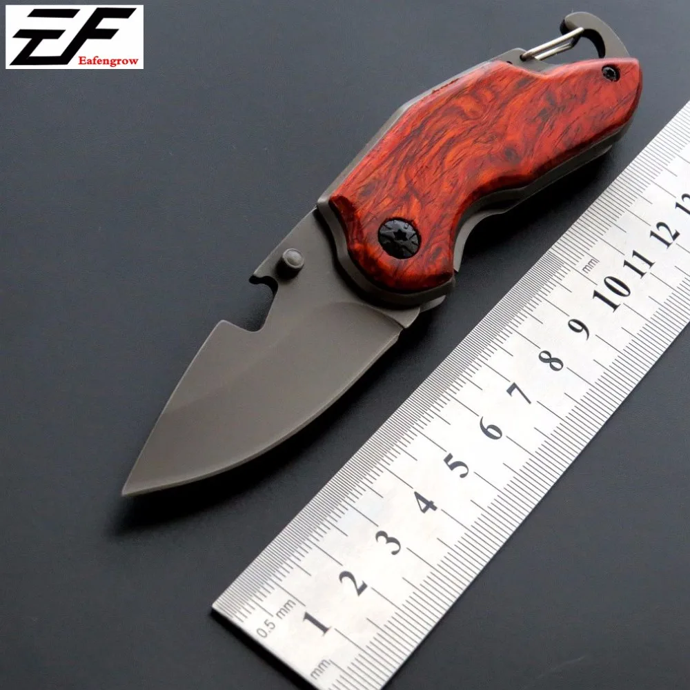 Складной нож Eafengrow EF17 58 60HRC карманный Клинок с деревянной ручкой для выживания