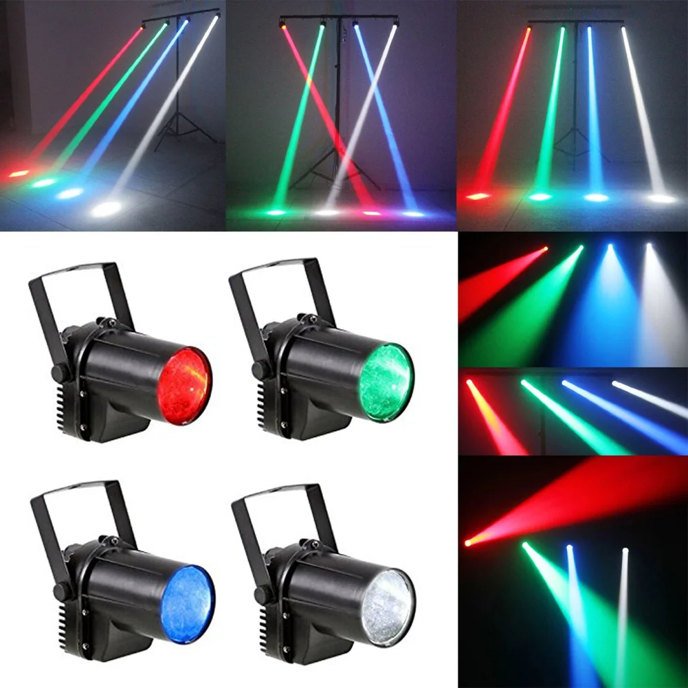 

4pcs 3-Watt LED Spot Projection Light RGB 4-Color Stage Lighting Party Disco Club DJ Bar Show Light EU US Plug FULI