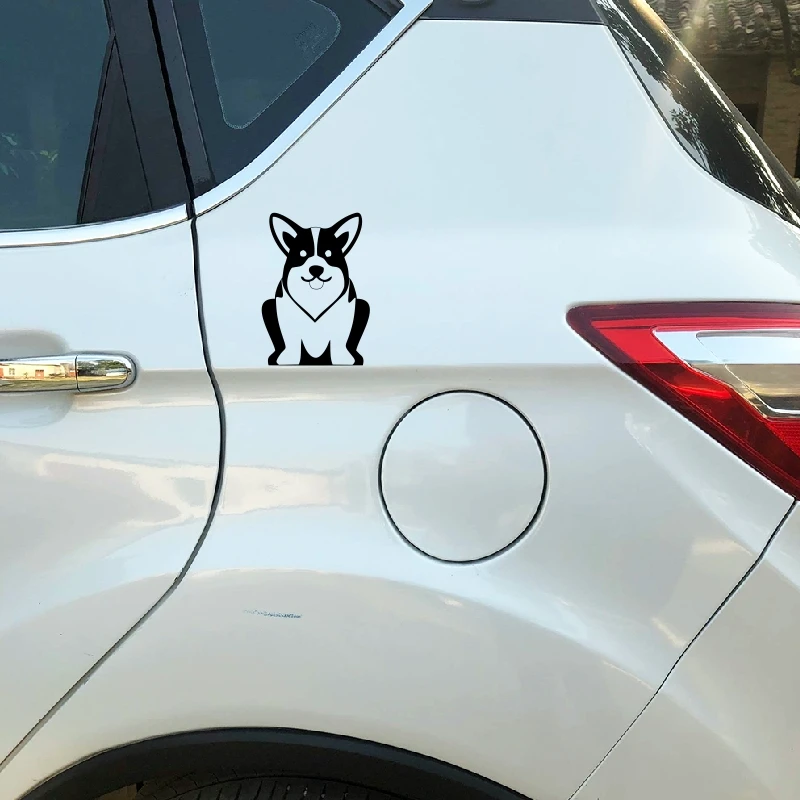 Блестящие мотоциклетные наклейки Corgi Dog на шлем бампер изысканная графика модные