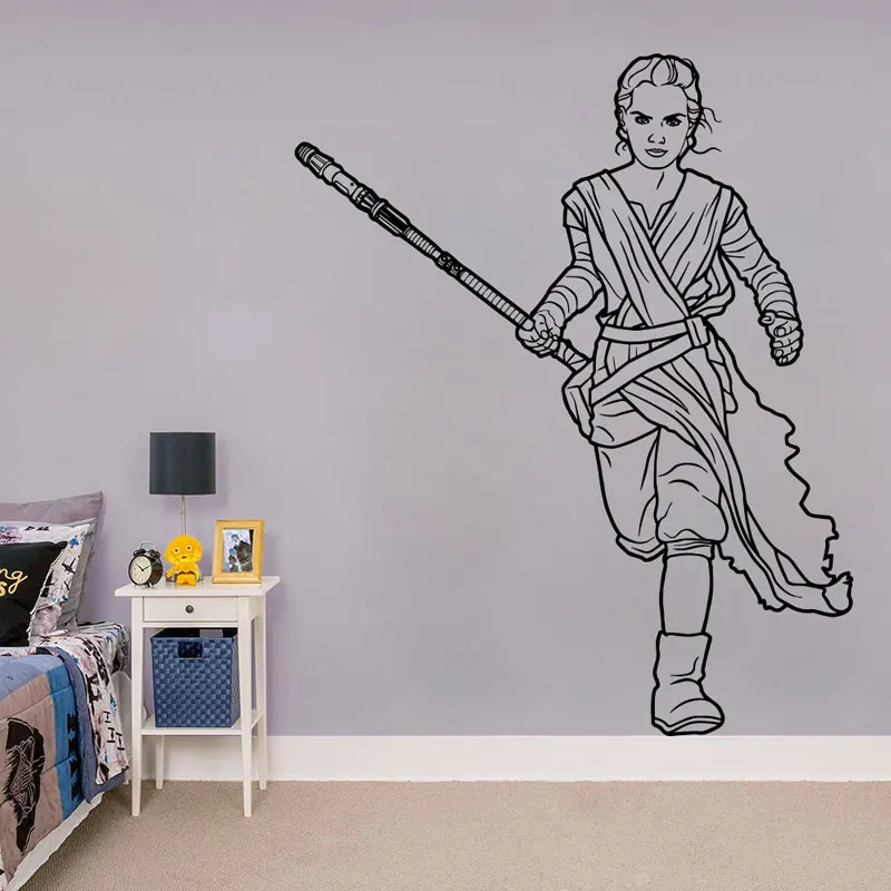 Rey Decal, Star Wars Art Decor, The Force Awakens Decal, Fathead Mural, Star Wars Kid's Room Design, Room Decoration C454 Rey Decal, Star Wars Art Decor, The Force Awakens Decal, Fathead Mural, Star Wars Kid's Room Design, Room Decoration C454