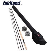 Fly Fishing rod combo 9/10 11/12 4.2M((14′) Four sections fly rod, fishing Reel, Massive Arbor fly reel rod combo with black rod bag