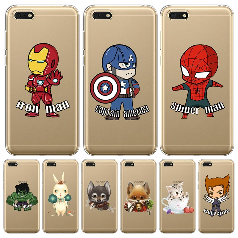 Marvel Роскошный милый чехол для телефона Huawei Honor 7C 7A 8 8X 8C 9 10 Nova 2 3 3i Y5 II Y6 Y3 2017 Prime 2018 Plus