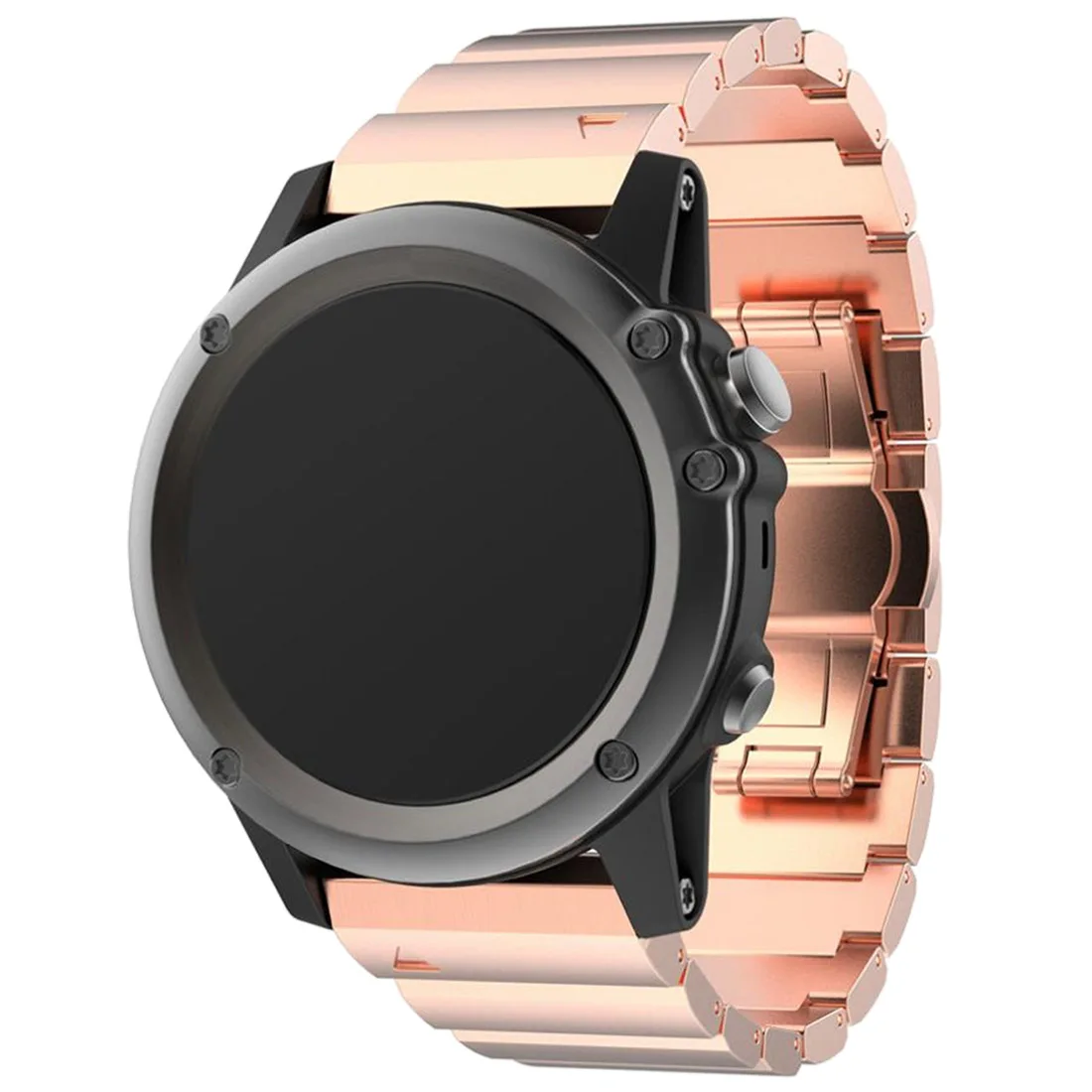 Metal Bracelet Stainless Steel Watch Wrist Band Strap For Garmin Fenix 3 HR Colour Rose Gold