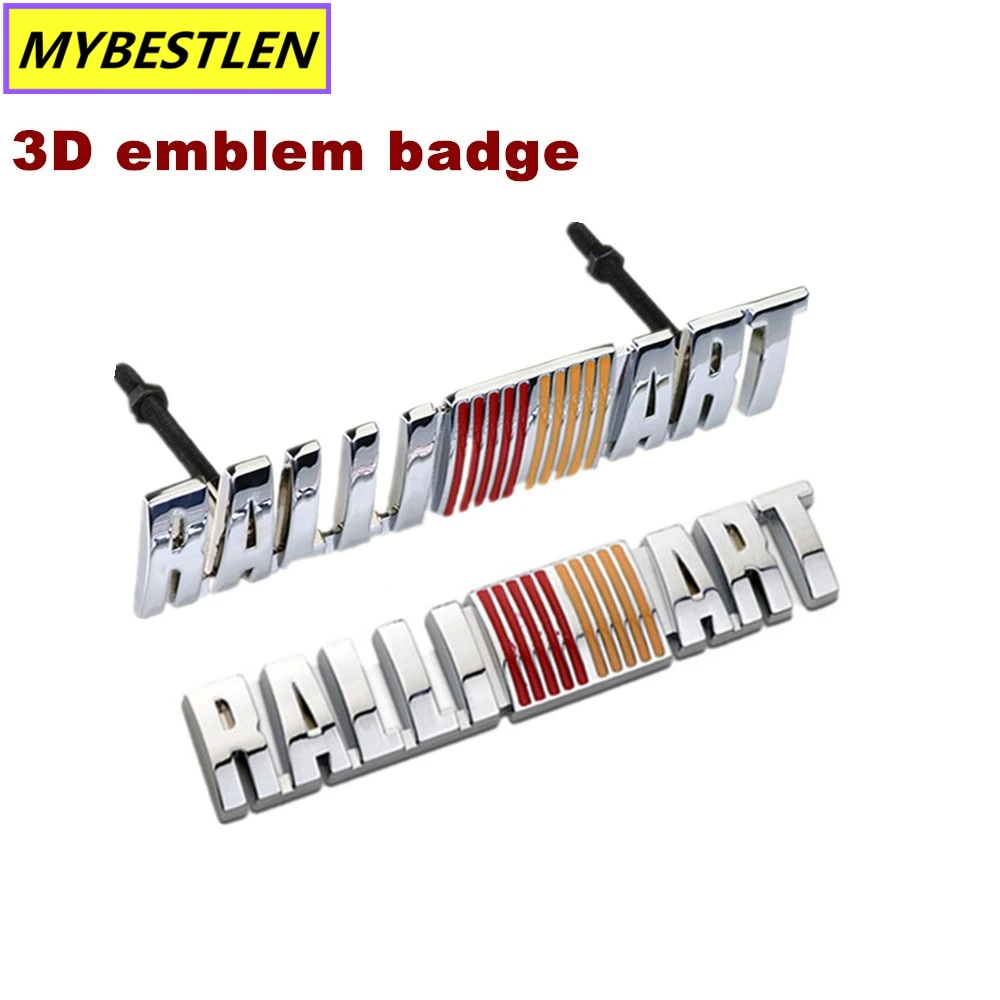 

Car Styling 3D Metal Ralliart Chrome Car Front Grille Sticker Emblem Badge Car Decal For MITSUBISHI LANCER PAJERO OUTLANDER ASX