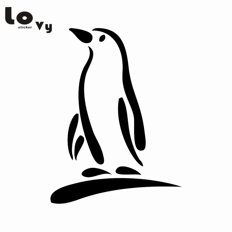 2 Cute Cartoon Penguin Vinyl Decal Car Window Stickers WHITE