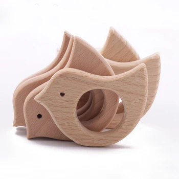 

Mamihome 20pc Baby Wooden Teether Animal Beech Pacifier Pendant BPA Free Wooden Blank Rodent Holder Chain Children'S Goods Toys
