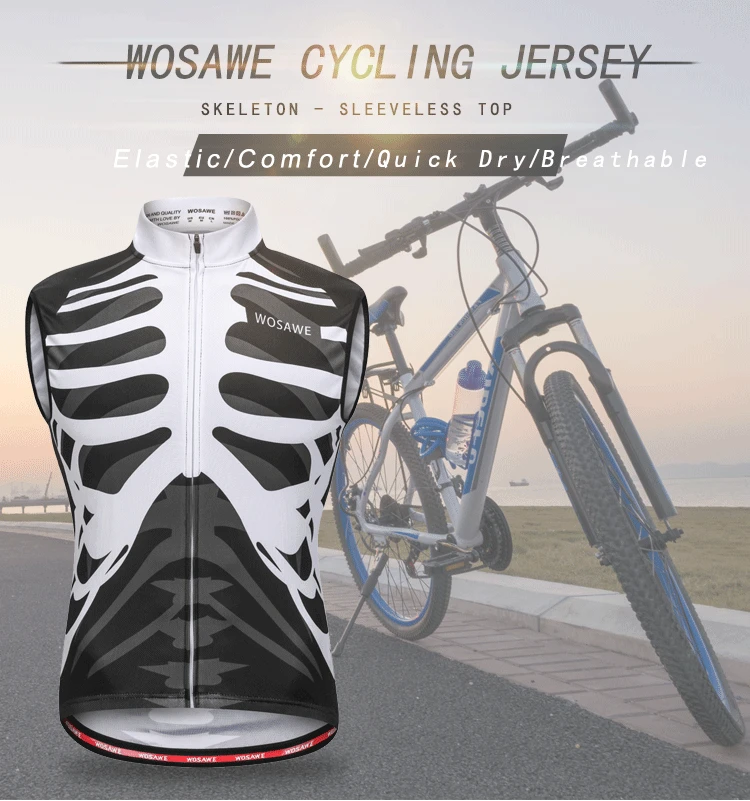WOSAWE Новая акция Велоспорт майки без рукавов быстросохнущая Для Мужчин's Велосипедная форма Race Cut ветрозащитный шоссейном велосипеде Roupa Ciclismo