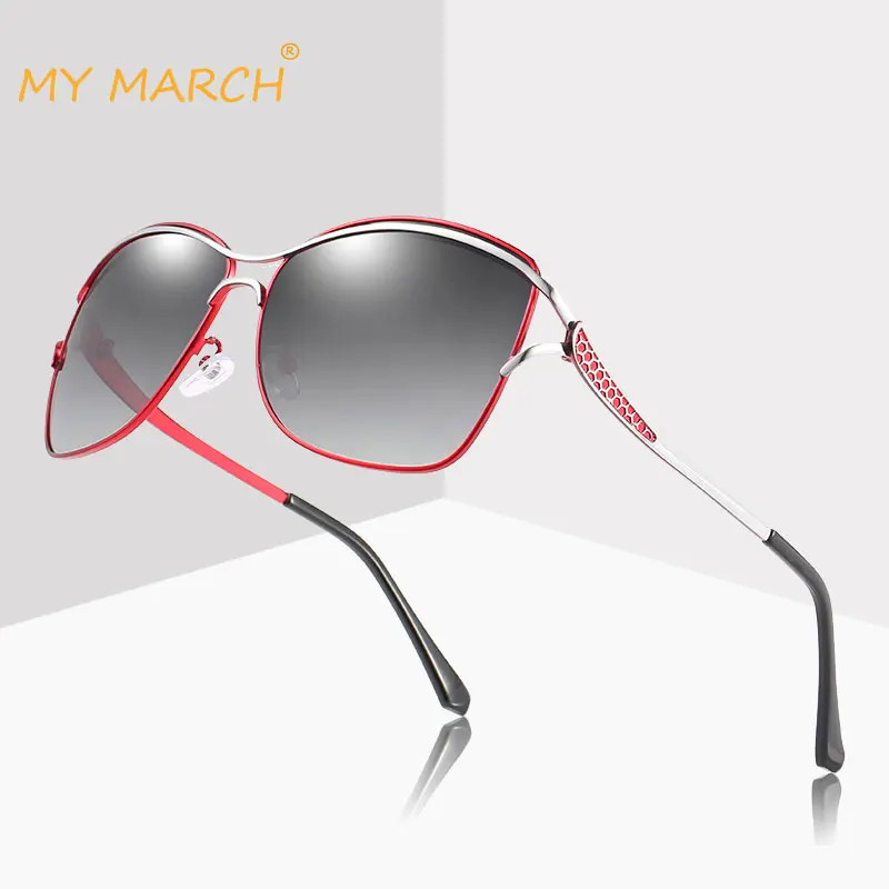 MYMARCH BRAND DESIGN Fashion Sunglasses Women Polarized Vintage Alloy Frame Sun Glasses Classic Brand Designer Shades Oculos