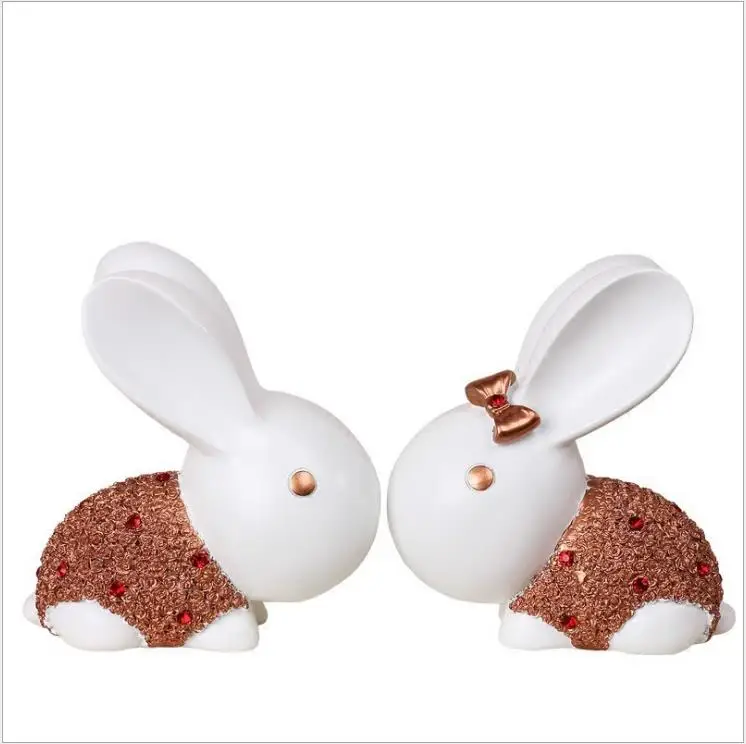 

White Rabbit Resin Sculpture /Piggy Bank Coin Bank Modern Money Saving Box Home Decor Figurines Craft Gift For Kids /Money Box