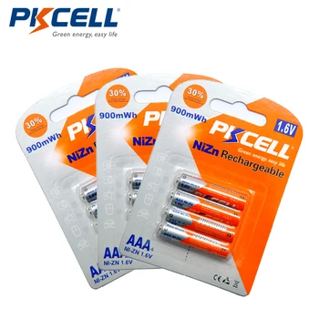

3card/12pcs PKCELL 900mWh NiZn 1.6V Rechargeable Battery Ni-Zn AAA Batteries For Digital Camera Toys Flashlight