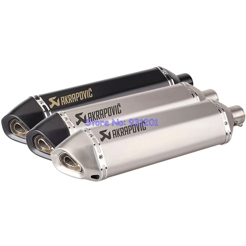 

Inlet 51mm Motorcycle Exhaust Pipe Muffler Akrapovic Universal 560mm Motorbike Muffler Escape Exhaust Pipe for Tmax 500/530 etc.