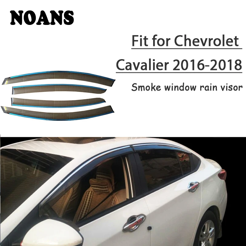 

NOANS 4pcs For Chevrolet Cavalier 2018 2017 2016 Accessories Auto Car Windows Sun Rain Visor Door Shield Trim