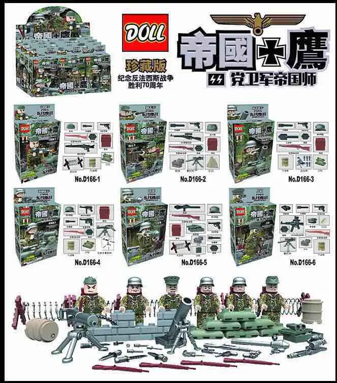 

Doll D166 6pcs City Police Kharkov counter attack Army with weapons toys Building Blocks Bricks Compatible with Lego Minifigures