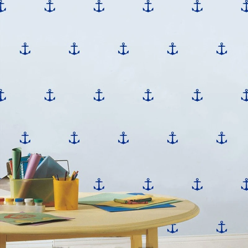 

42 Pcs Removable Anchor Pattern Wall Sticker DIY Children's Room Background Wallpaper Decal Vinyl Kid Mural Art Decor 7*8.5cm