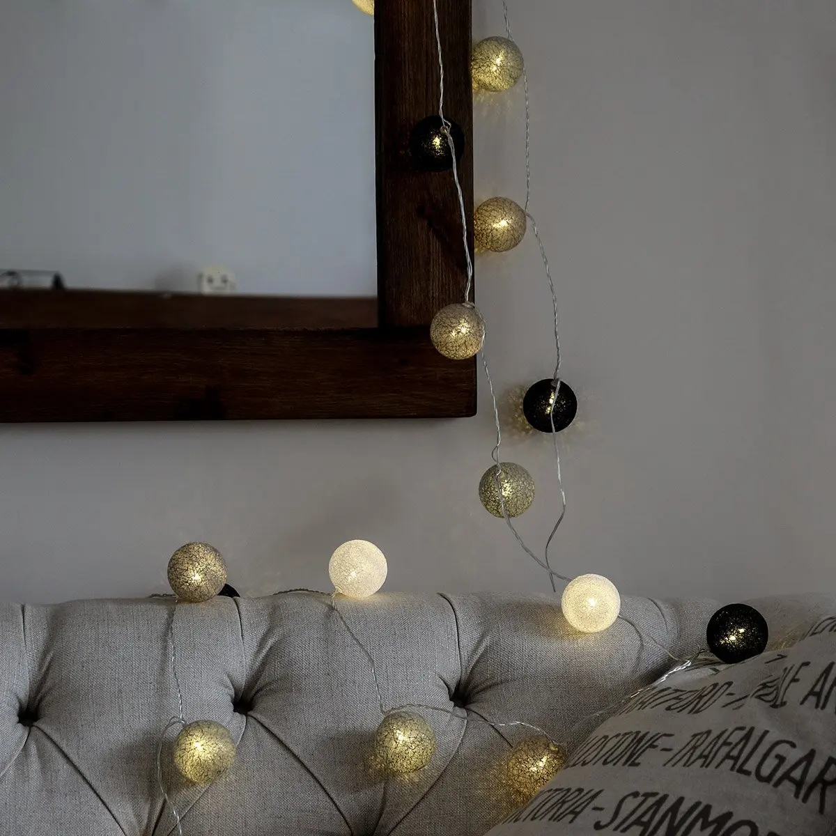 Luces LED Macaron bola de algodón Hada cadena luces con pilas Navidad luz niños dormitorio hogar guirnalda Decoración Luces LED Macaron bola de algodón Hada cadena luces con pilas Navidad luz niños dormitorio hogar guirnalda Decoración