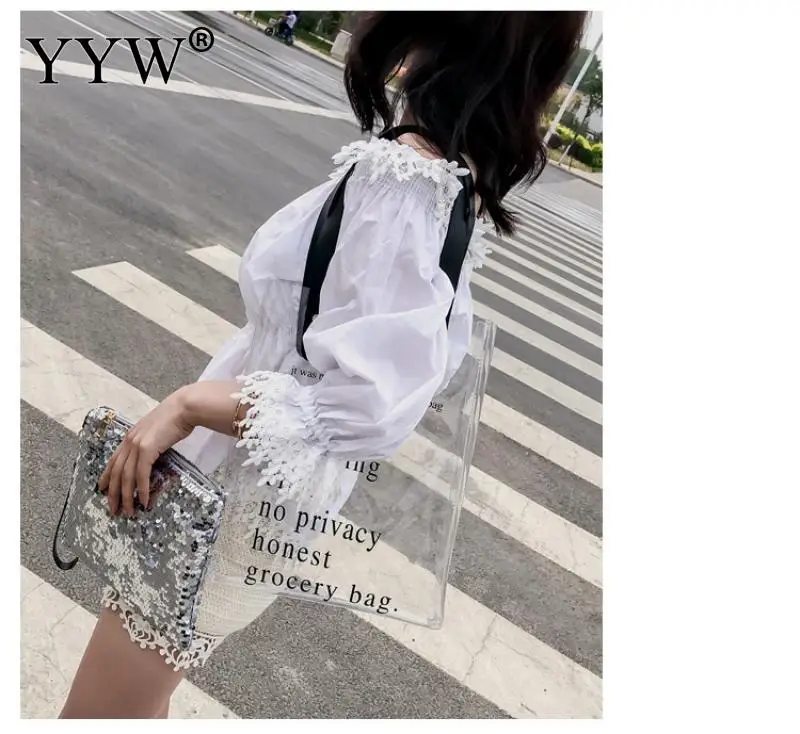 

1 Handbags For 2 Bags Casual Letter Handbag Clutch Women Sequin Evening Clutches Bag Transparent Pvc Jelly Clear Bags Shoulder