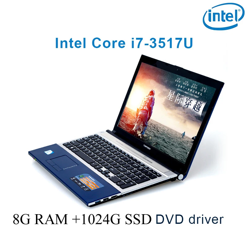

P8-18 black 8G RAM 1024G SSD i7 3517u 15.6" gaming laptop DVD driver keyboard and OS language available for choose