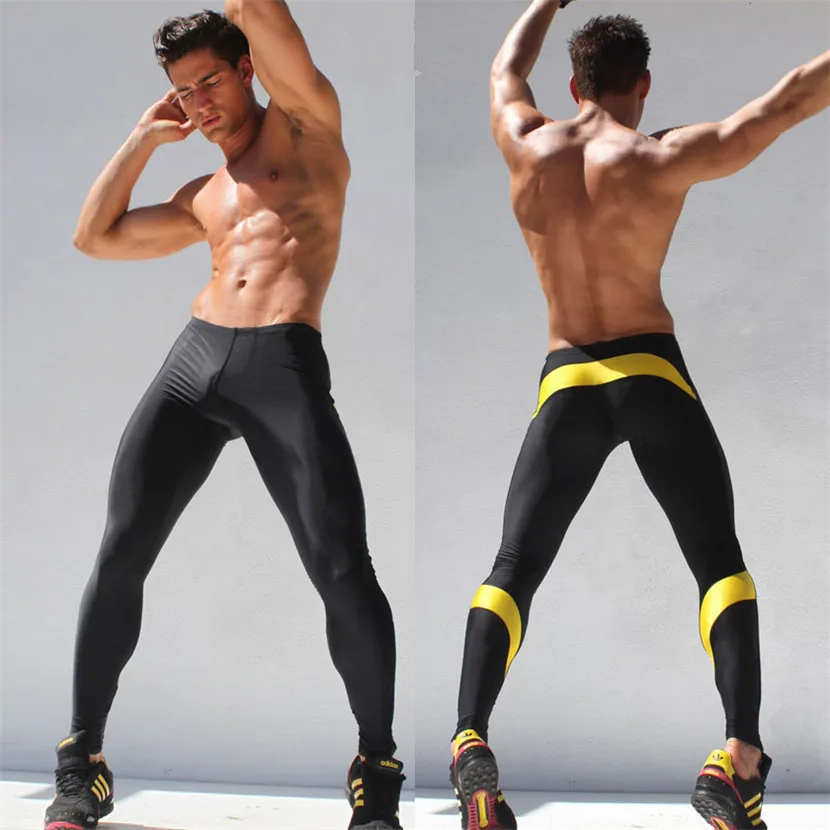 Men Sweatpants Stretch Leggings Tights Skinny Pants Running Jogging Fitness Gym Workout Athletic Pants Trousers for Male