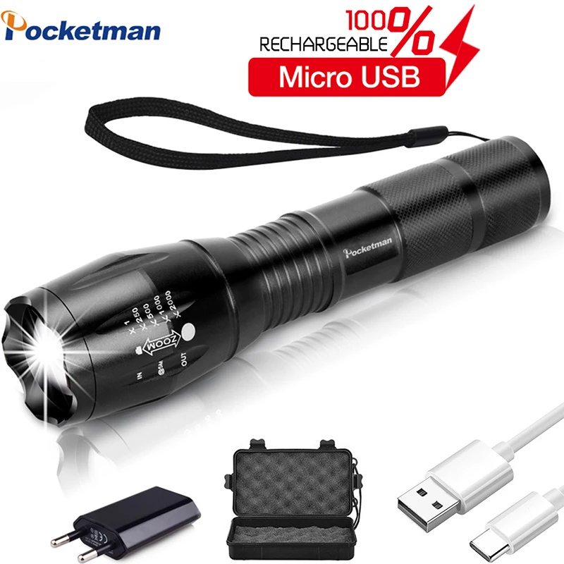 USB фонарик 10000 люмен Lanterna светодиодный COB + L2/T6 тактический фонарь масштабируемый фонарь высокой мощности zaklamp перезаряжаемый светодиодный