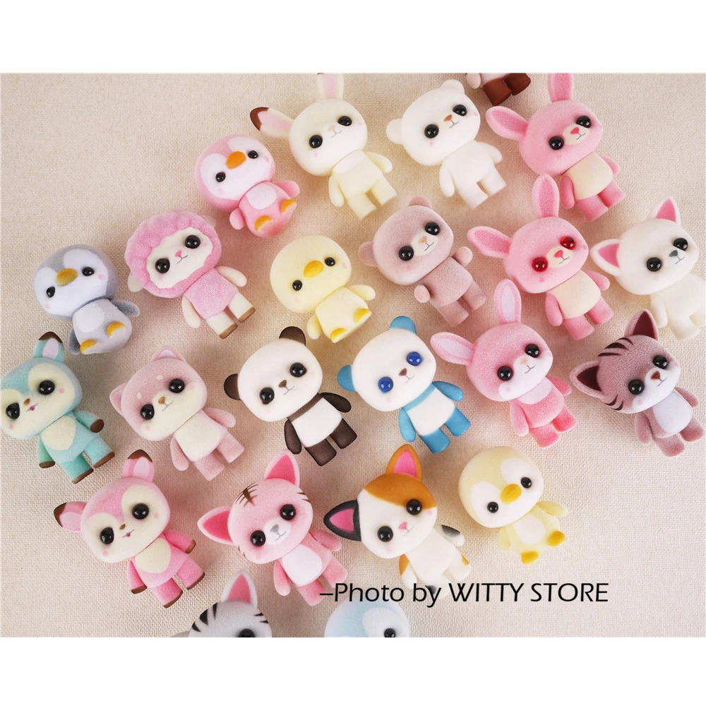 

20pcs Little Cute Flocking Doll Toys Kawaii Mini Cats Car Decoration Toys For Girls Exquisite Dolls Christmas Gifts For Girls