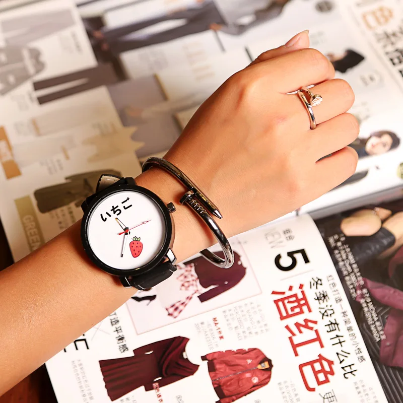 

Flamingo Pattern Quartz Watch Leather Strap Metal Dial Unisex Watches Dress Accessories, Korea Trend Ulzzang Wind's Watch Belt F