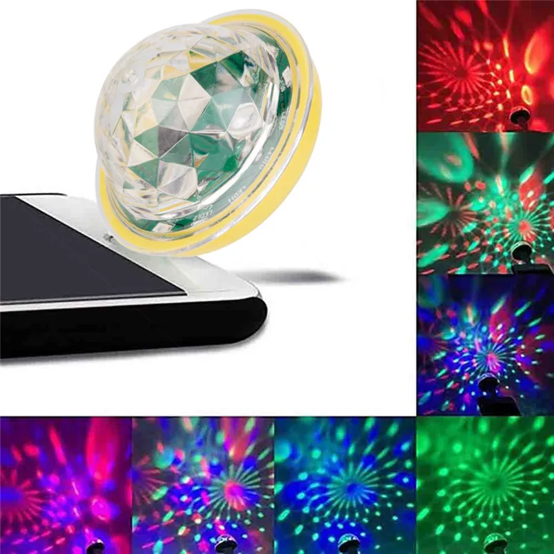  USB Mini LED RGB Disco Stage Light Party Club DJ KTV Xmas Magic Phone Crystal Magic Ball Lamp Luces Led Decoracion 40JUL1525