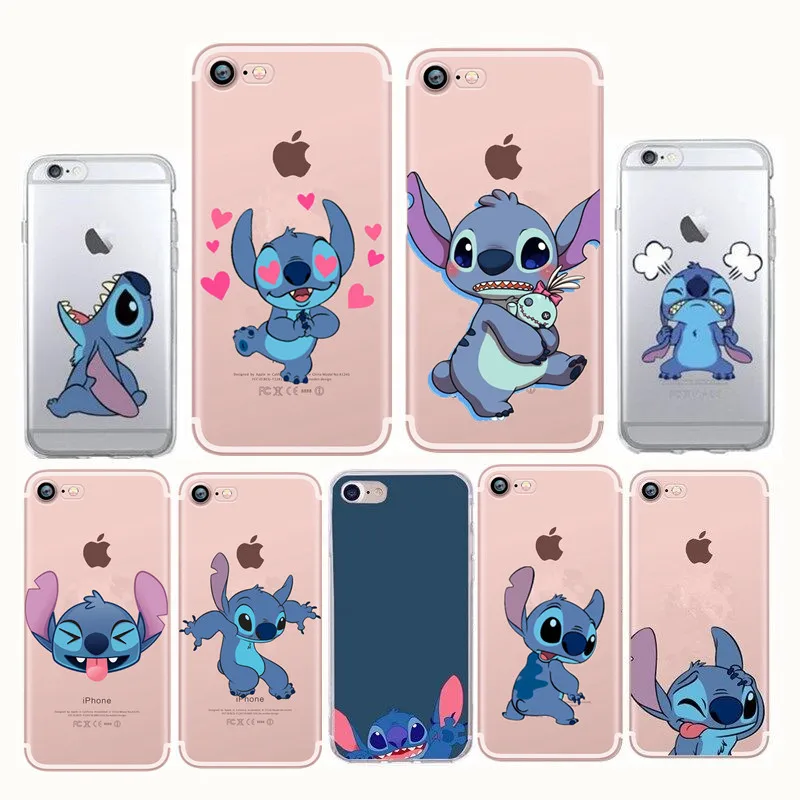 

Coque For iPhone 6s X 8Plus 5 5S SE Fashion Cartoon Stitch Phone Accessories For iPhone 7 Case Soft TPU Silicone Funda