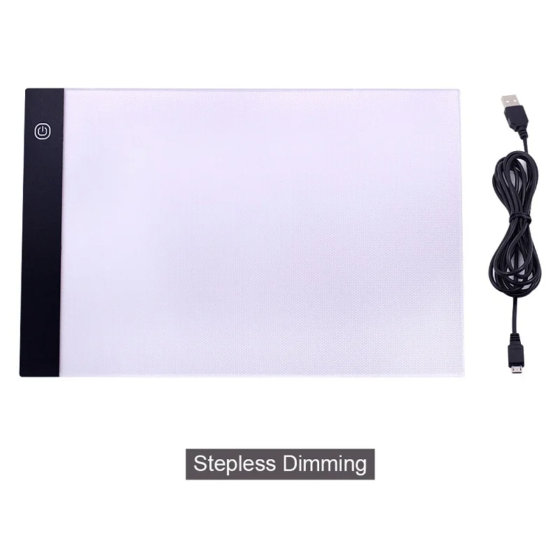 A4 светодиодный световой короб графический планшет Tracer цифровой планшет Рисование лист для копирования доска Artcraft эскиз исправление горный хрусталь - Цвет: stepless dimming