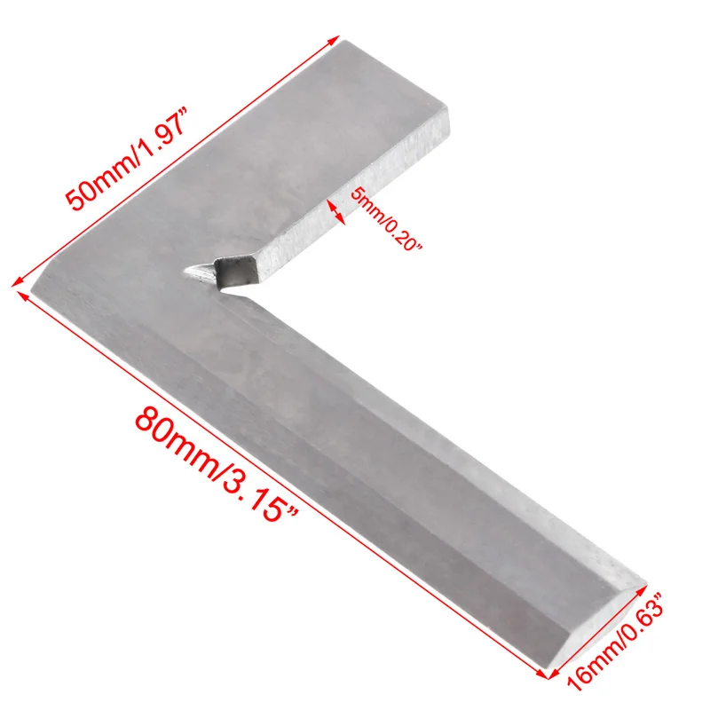 

80*50mm Angle Square Broadside Knife-Shaped 90 Degree Angle Blade Ruler Gauge Blade Measuring Tool