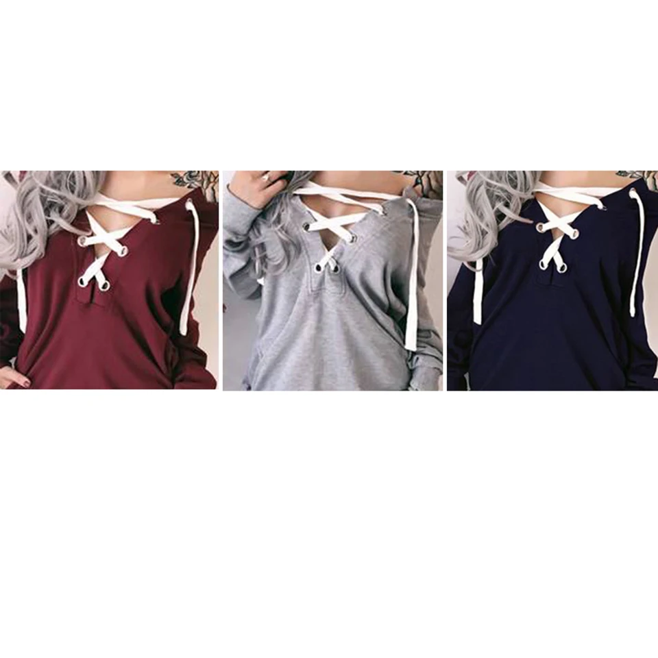 ZYFPGS 2019 Women's Hoodies Solid Tied Neckline Sweatshirt Basic Classic Fashion Hip Hop Autumn Top Sales Leader Harajuku Z0818 ZYFPGS 2019 Women's Hoodies Solid Tied Neckline Sweatshirt Basic Classic Fashion Hip Hop Autumn Top Sales Leader Harajuku Z0818