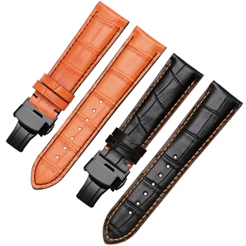 

quality genuine leather watch strap 20mm22mm23mm orange wristband replacement leater band of watch for Mido