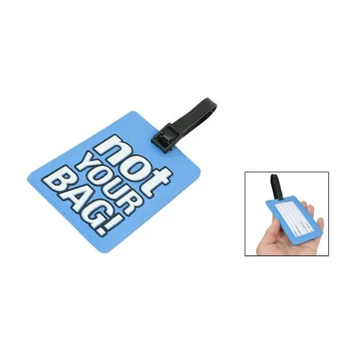 

Name Address Label Blue Soft Plastic Not Your Bag Pattern Luggage Tag