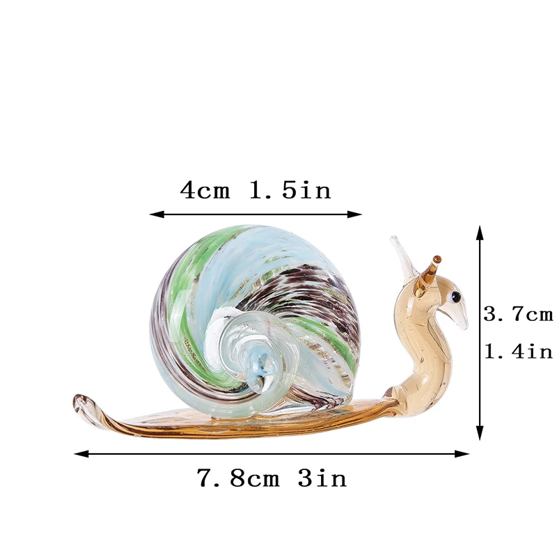 H& D выдувное стекло Улитка фигурка лэмпворк ручной работы пули Муранского Искусства Стекло животное Коллекционная скульптура миниатюрная Подарочная Статуэтка
