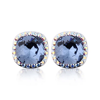 

Warme Farben Crystal Women Stud Earrings Zircon 925 Sterling Silver Fine Jewelry Earring Wedding Gifts for Lady