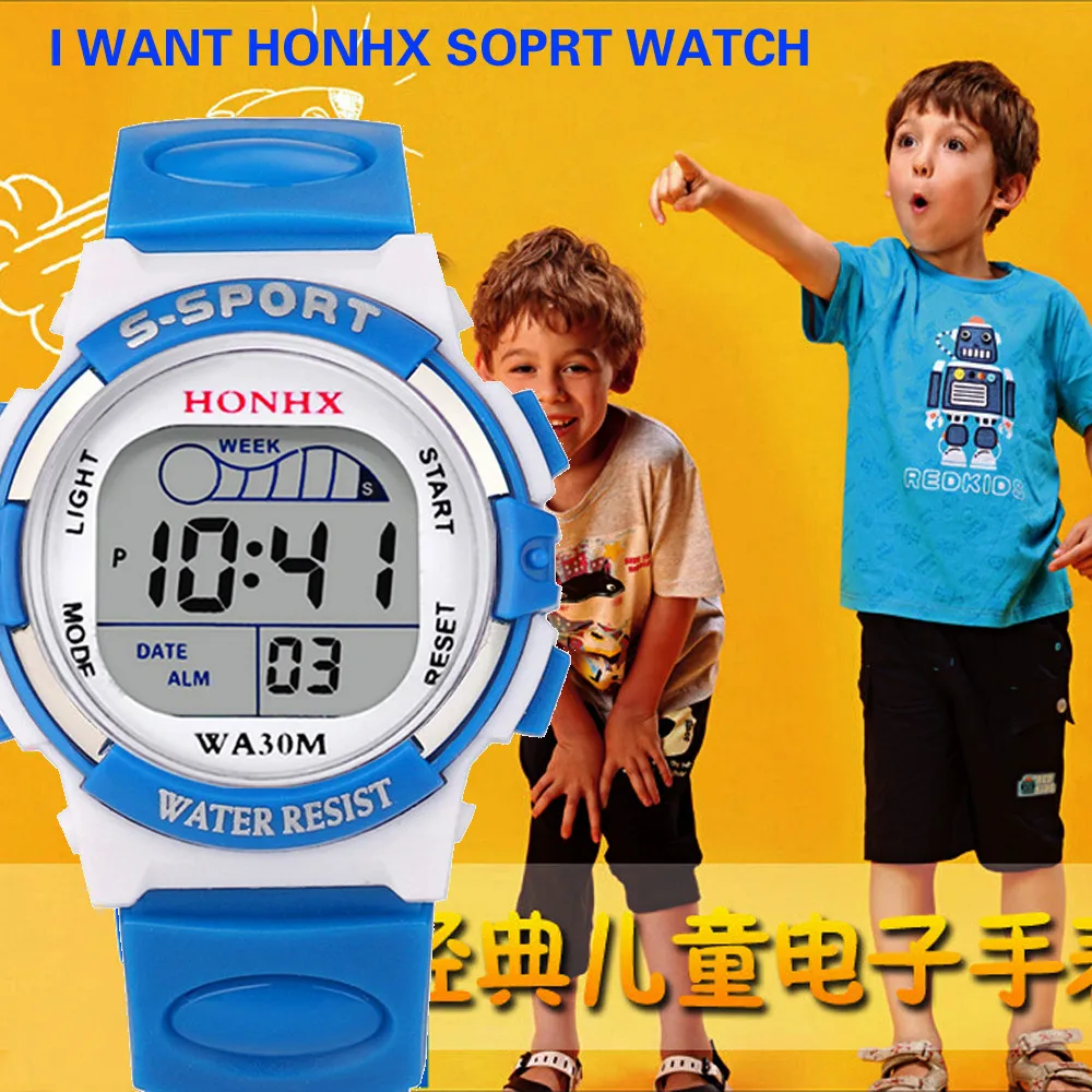 Лучшие продажи детские часы цифровые модные детские часы унисекс Студенческие 3 стиля силиконовый ремешок наручные часы популярные часы @ 50