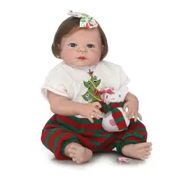DollMai 22 "victoria girl bebes reborn полный Силиконовый реборн Детские куклы игрушки могут вводить воду гладкие волосы корни bonecas reborn