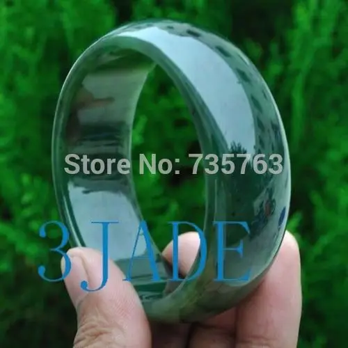 

xiuli 00486 Natural Green Nephrite Jade Bangle Bracelet