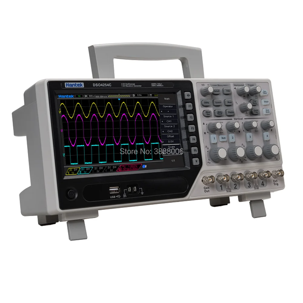 Цифровой осциллограф Hantek DSO4254C 4 канала 250 МГц Частота дискретизации 1GS/s ЖК ПК