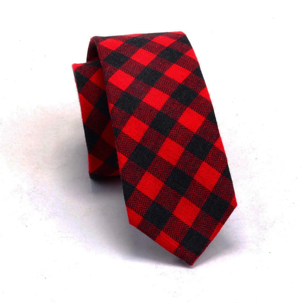 GUSLESON качественный хлопковый Тонкий Галстук Модные 6 см шерстяные кашемировые галстуки для мужчин свадебные галстуки узкие клетчатые вечерние галстуки Gravatas - Цвет: 21