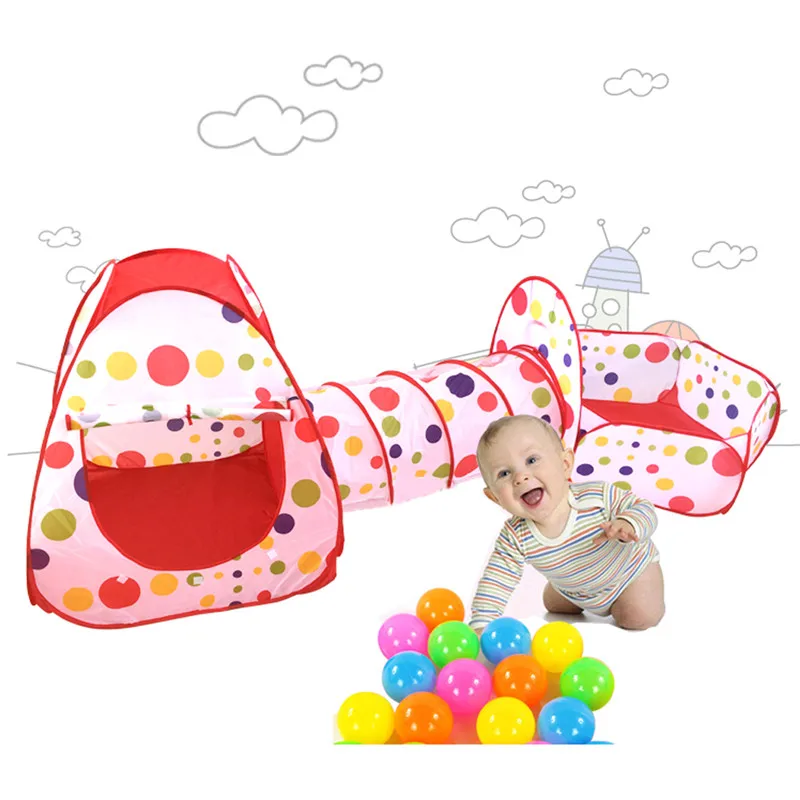 Tent for Kids Baby Child Blue Ocean Ball Tent Animal Tunnel Tente Enfant Giraffe Play Tent House Foldable Children Ball Pit Pool