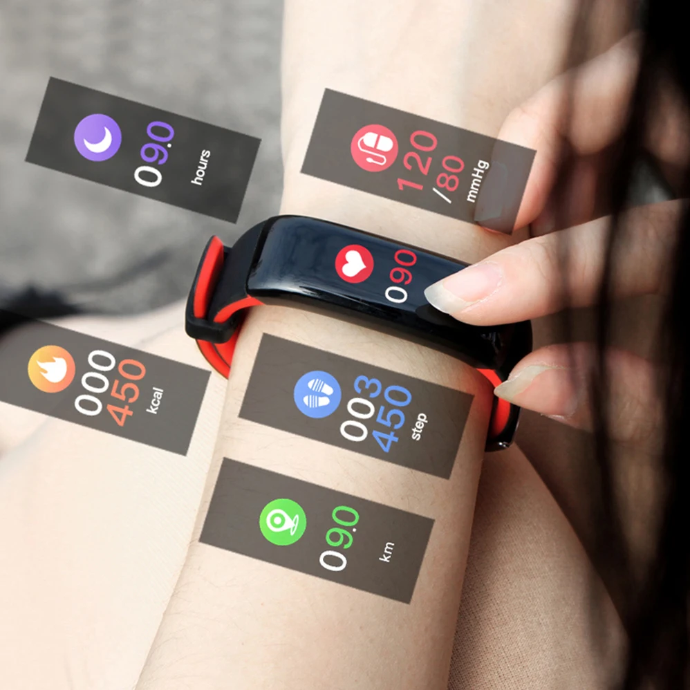 COLMI Smart Wristband Color OLED Screen Heart Rate Monitor Waterproof BRIM Band Fitness Tracker for Android iOS VS Mi Band 1S