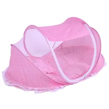 3 pcs/ensemble Filets + Oreiller + Pad Pliage Infantile Bébé Musique Moustique Filets Lit Matelas Oreiller Trois-pièce Costume pour 0-2 Ans Bébé