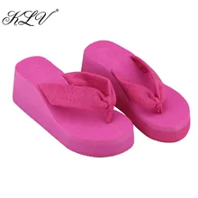 THINKTHENDO Summer Soft Women Wedge Sandals Thong Flip Flops Platform Slippers Beach asds ladies summer platform flip flops thong wedge beach slipper knot bow shoes