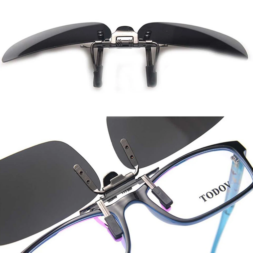  Polarized Clip On Flip Up UV400 Lens Driving Myopia Sunglasses