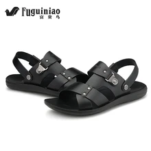 Брендовая модная летняя Повседневное Для мужчин босоножки Пояса из натуральной кожи мужской ретро Мужская обувь пляжная обувь для отдыха сандалии без шнуровки Туфли без каблуков