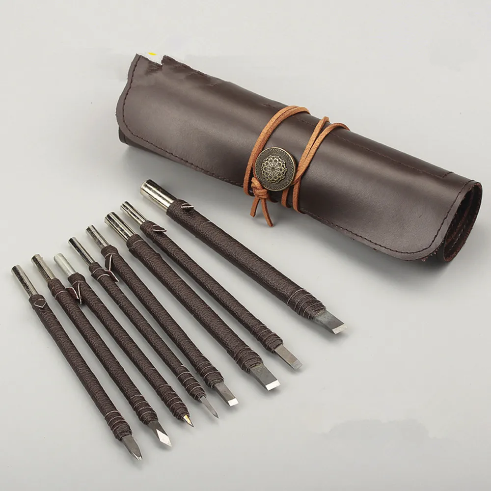 8 pcs seal carving knife Tool Kit chisel wood carving tools chisel