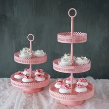 SWEETGO 3 яруса кекс стоять розовый железа Металлические торт стенд инструменты для Десерт Таблица моноблок вечерние поставщиков Свадебные украшения