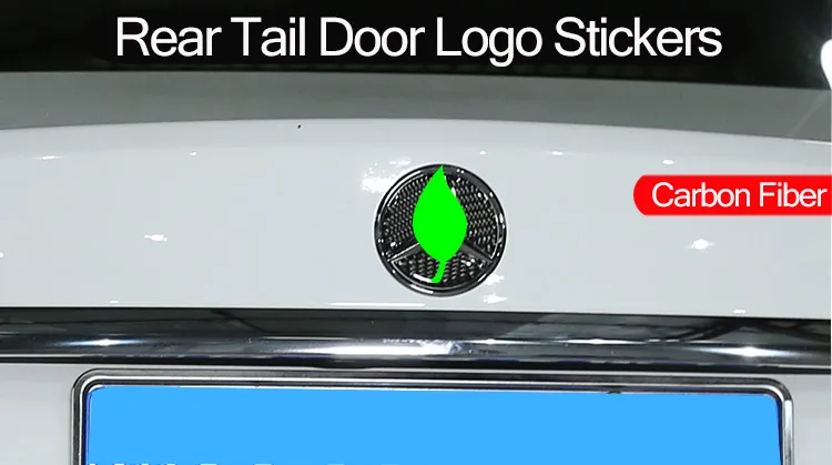 Настоящее углеродного волокна задняя дверь наклейки с логотипом для Mercedes Benz C Class W205 2016-2019 аксессуары